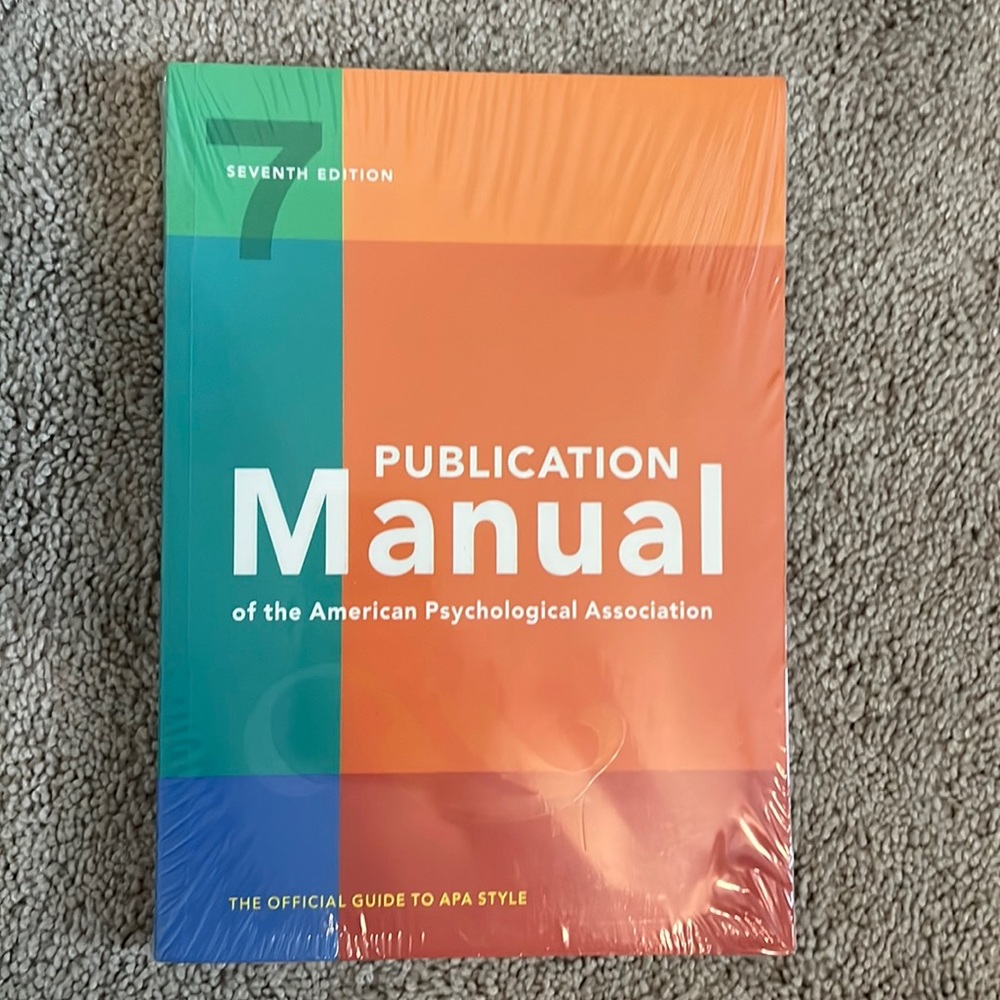 Publication Manual of the APA, 7th Edition